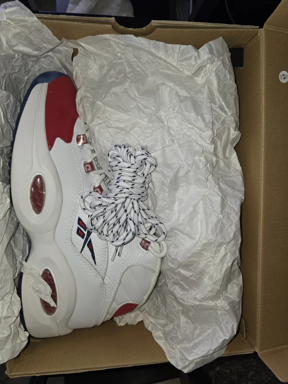 Reebok Question Mid Sneakers - White & Red Accents